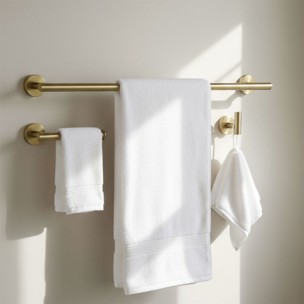 Set accesorii pentru baie Rea Ari, auriu periat, 4 piese