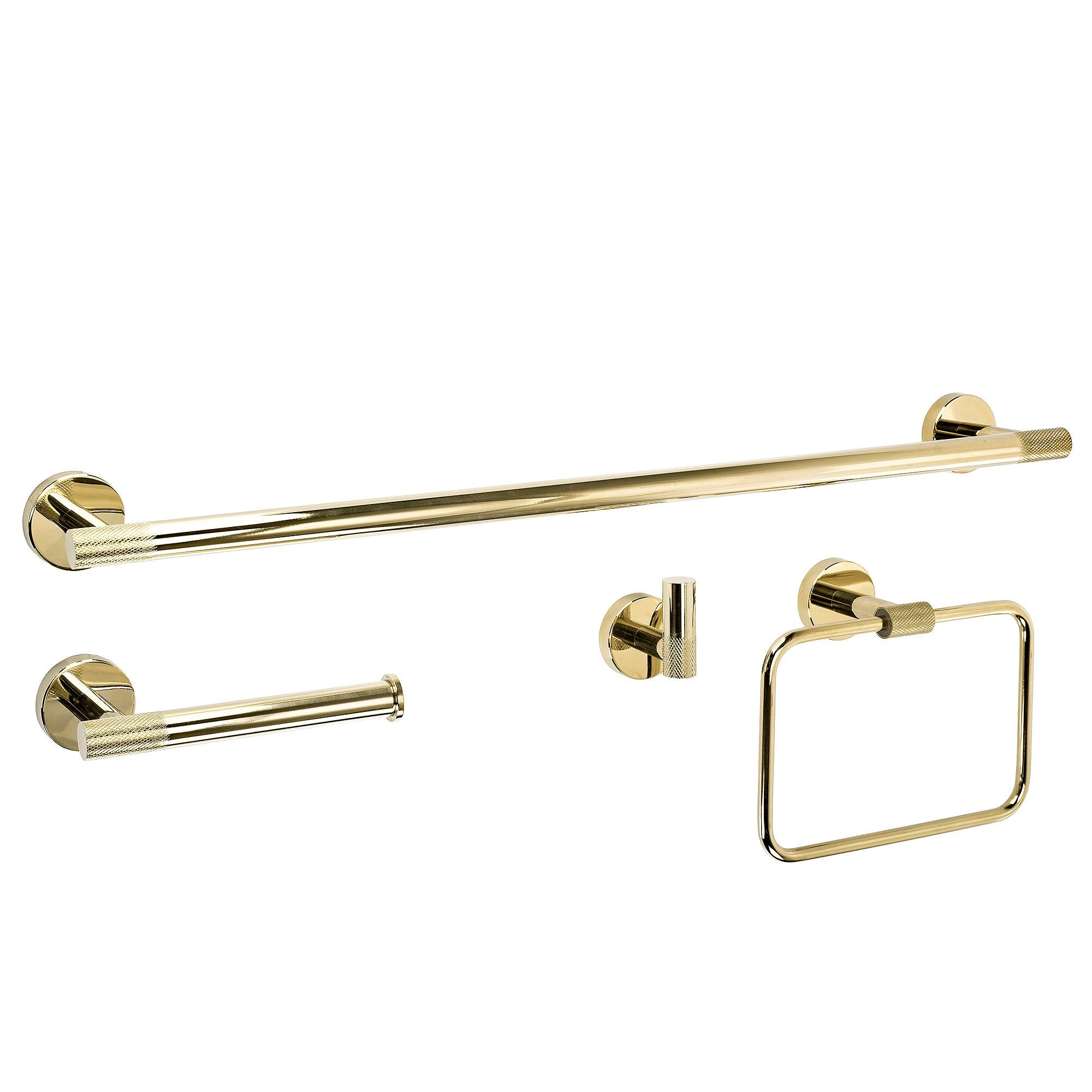 Set accesorii pentru baie Rea Grid, auriu lucios, 4 piese