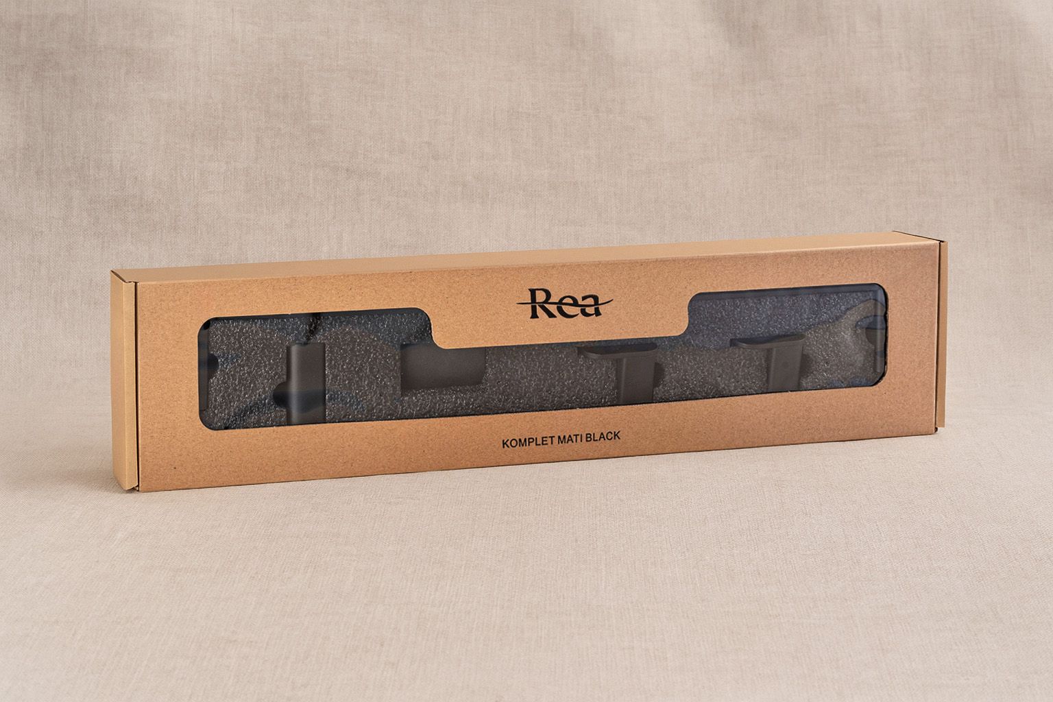 Set accesorii pentru baie Rea Mati, negru mat, 4 piese