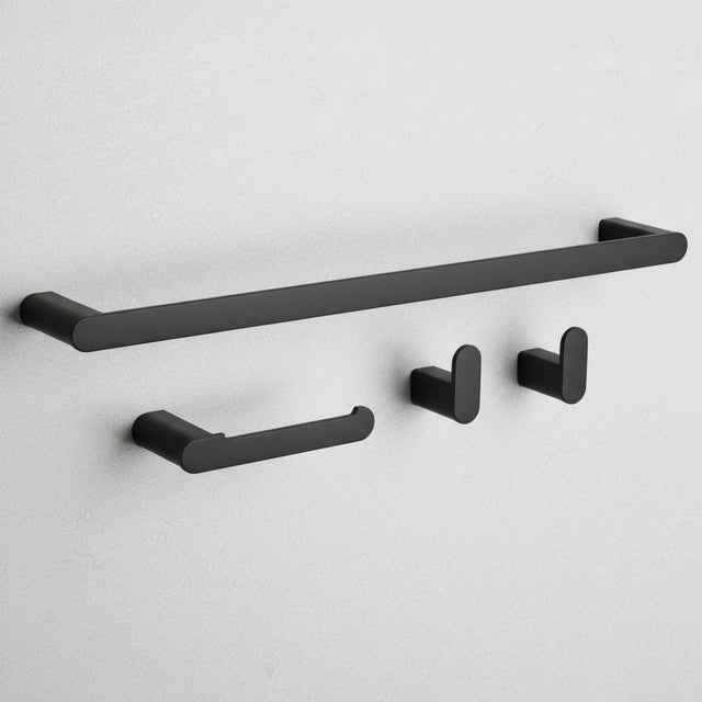 Set accesorii pentru baie Rea Mati, negru mat, 4 piese