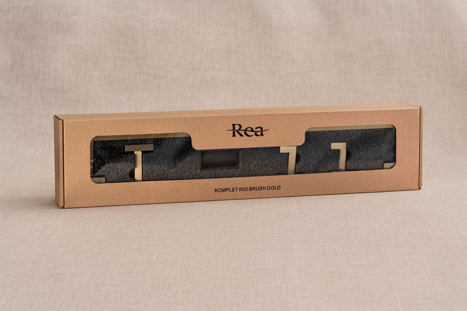 Set accesorii pentru baie Rea Rio, auriu periat, 4 piese