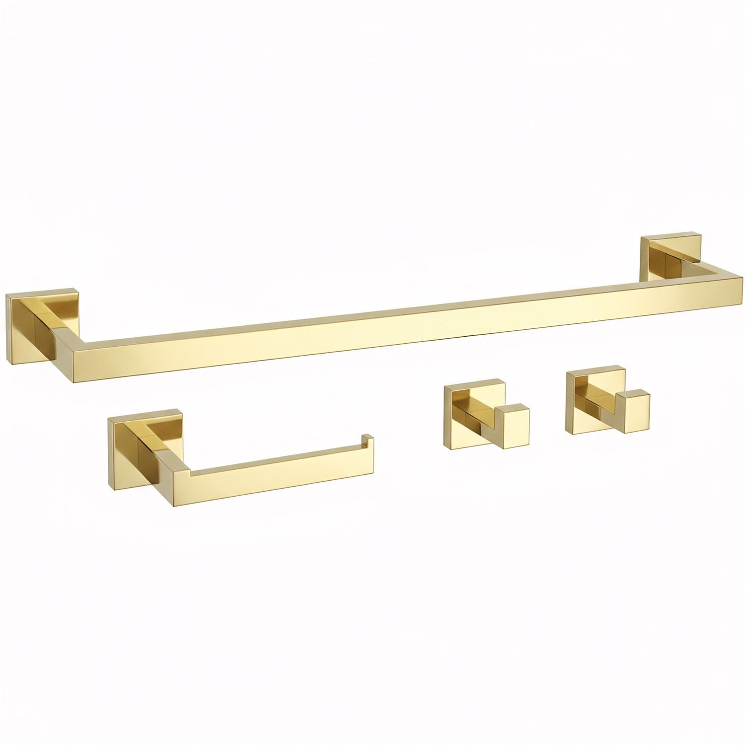 Set accesorii pentru baie Rea Rio, aurius lucios, 4 piese