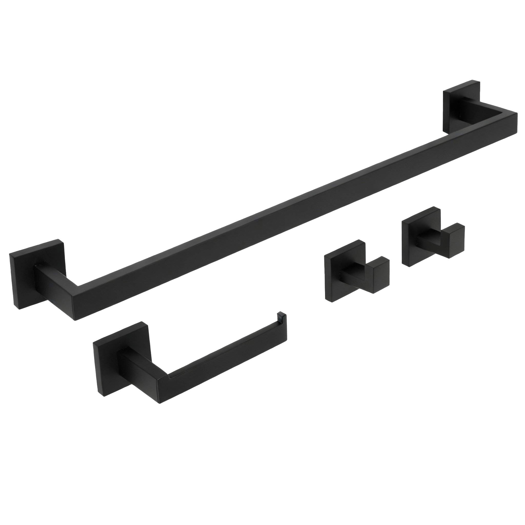 Set accesorii pentru baie Rea Rio, negru mat, 4 piese