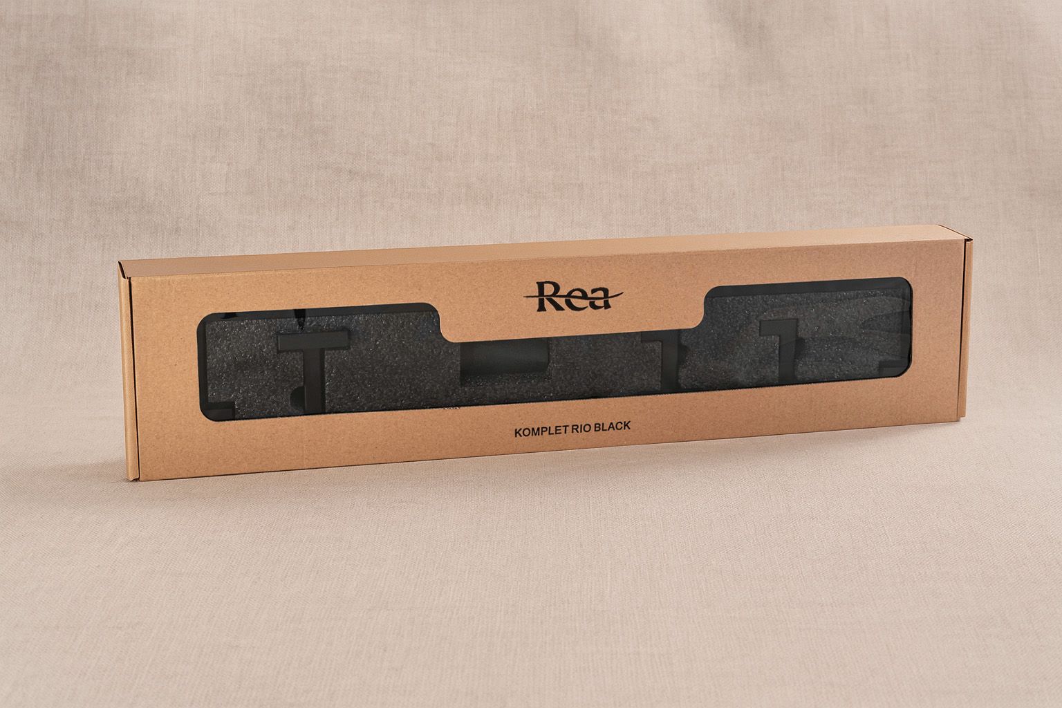 Set accesorii pentru baie Rea Rio, negru mat, 4 piese