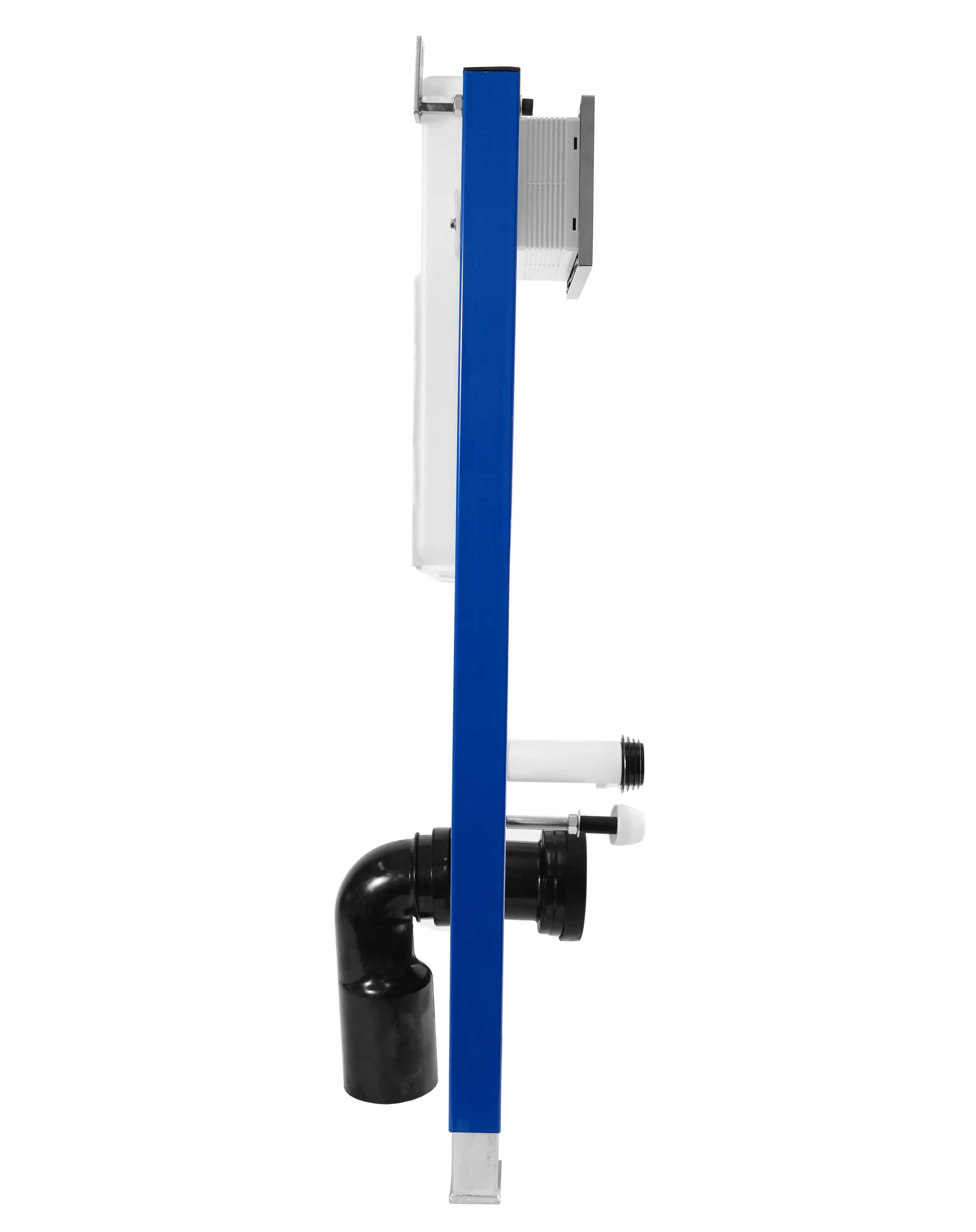 Set cadru încastrat pentru vas WC, buton tip F, argintiu