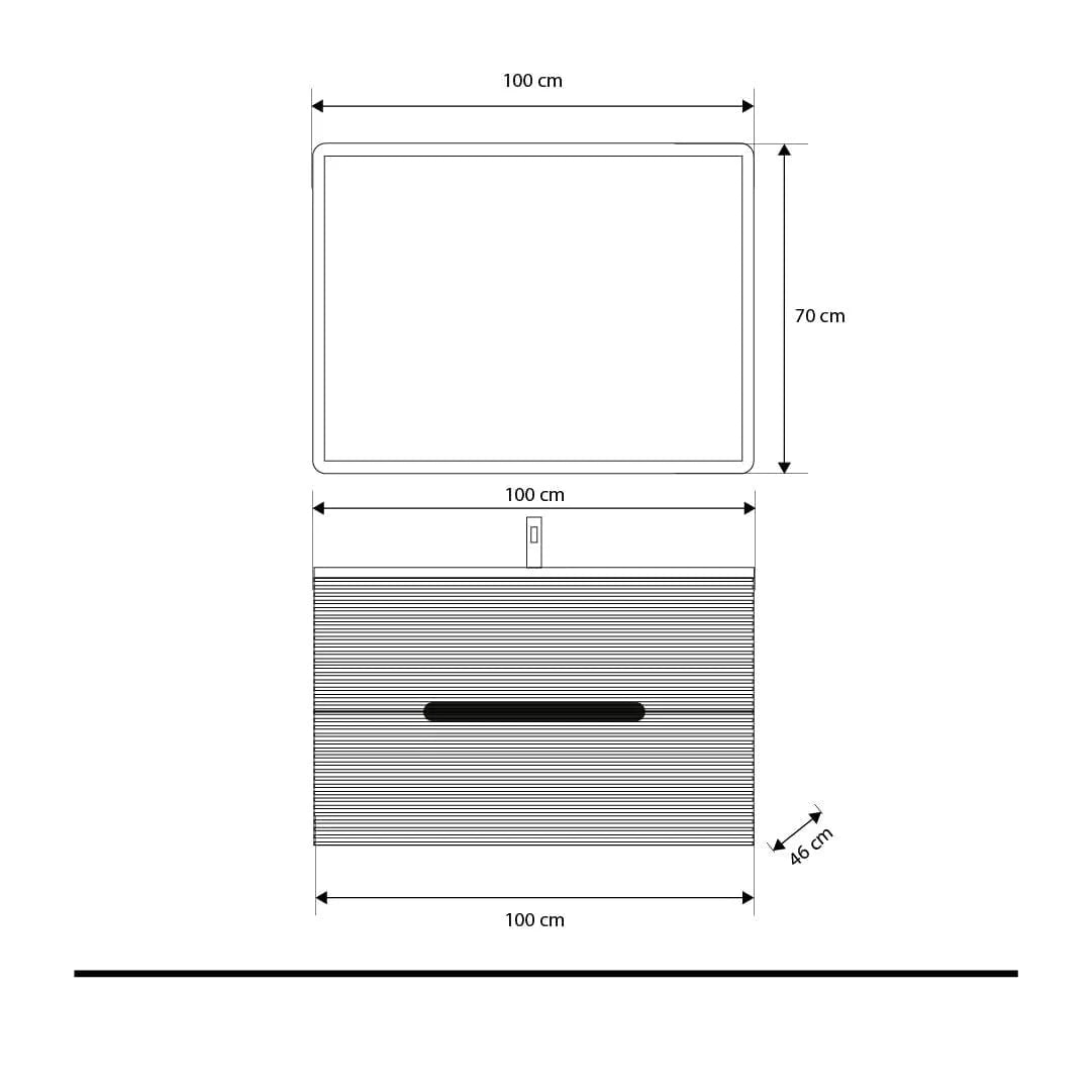 Set complet cu mobilier de baie albastru cu lavoar si oglinda, set de dus negru cu 2 functii si baterie pentru lavoar neagra