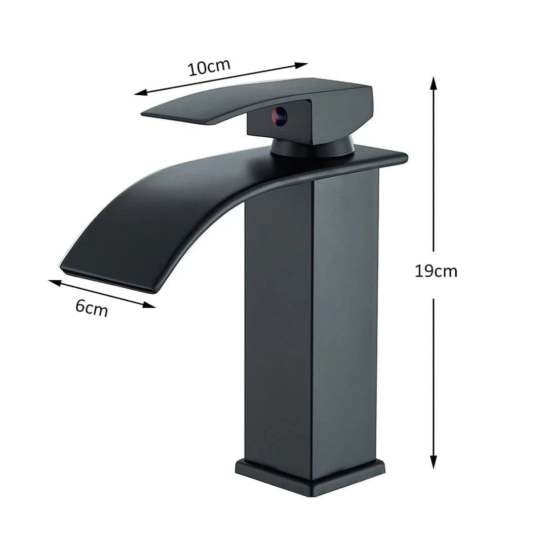 Set complet cu mobilier de baie albastru cu lavoar si oglinda, set de dus negru cu 2 functii si baterie pentru lavoar neagra