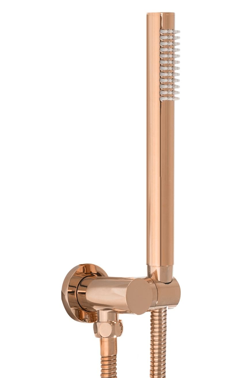 Set de duș încastrat Rea Lungo Miler + box, auriu rose