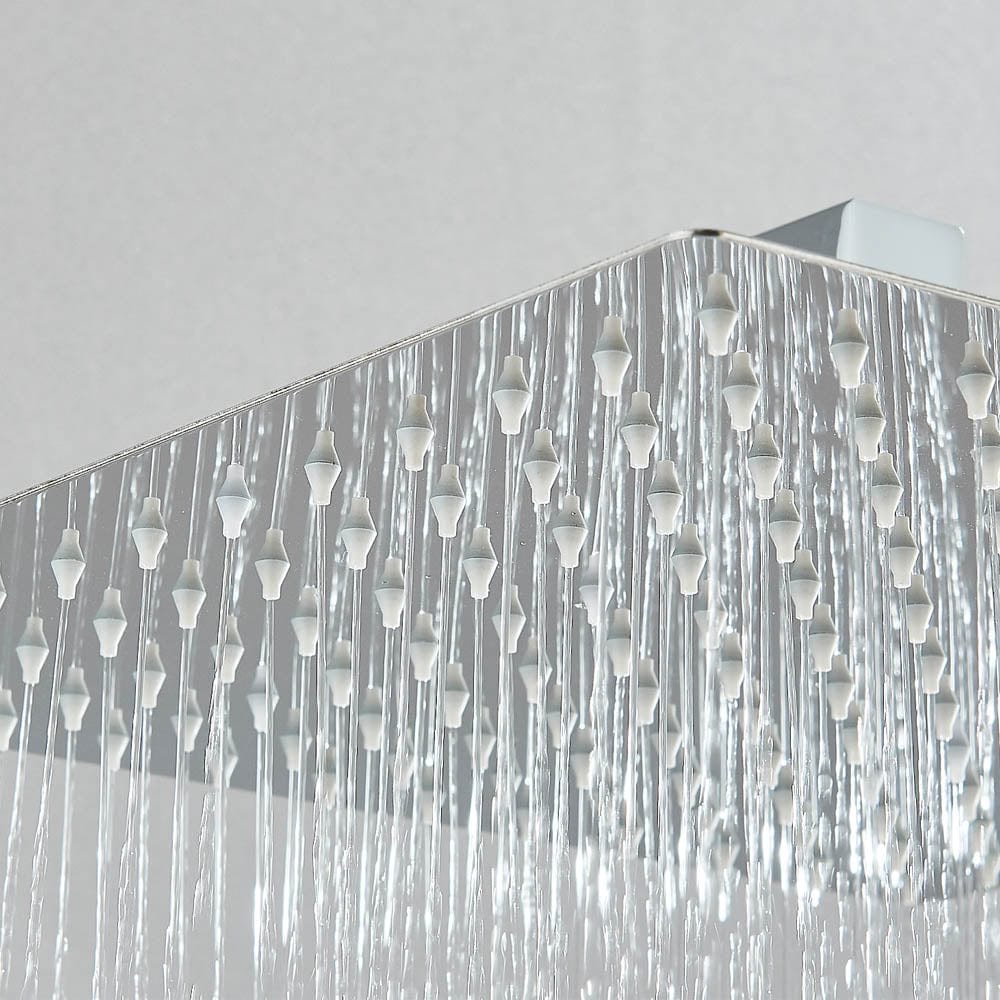 Set de dus cu para patrata de 30 cm, afisaj digital cu LED, argintiu, cod 1456