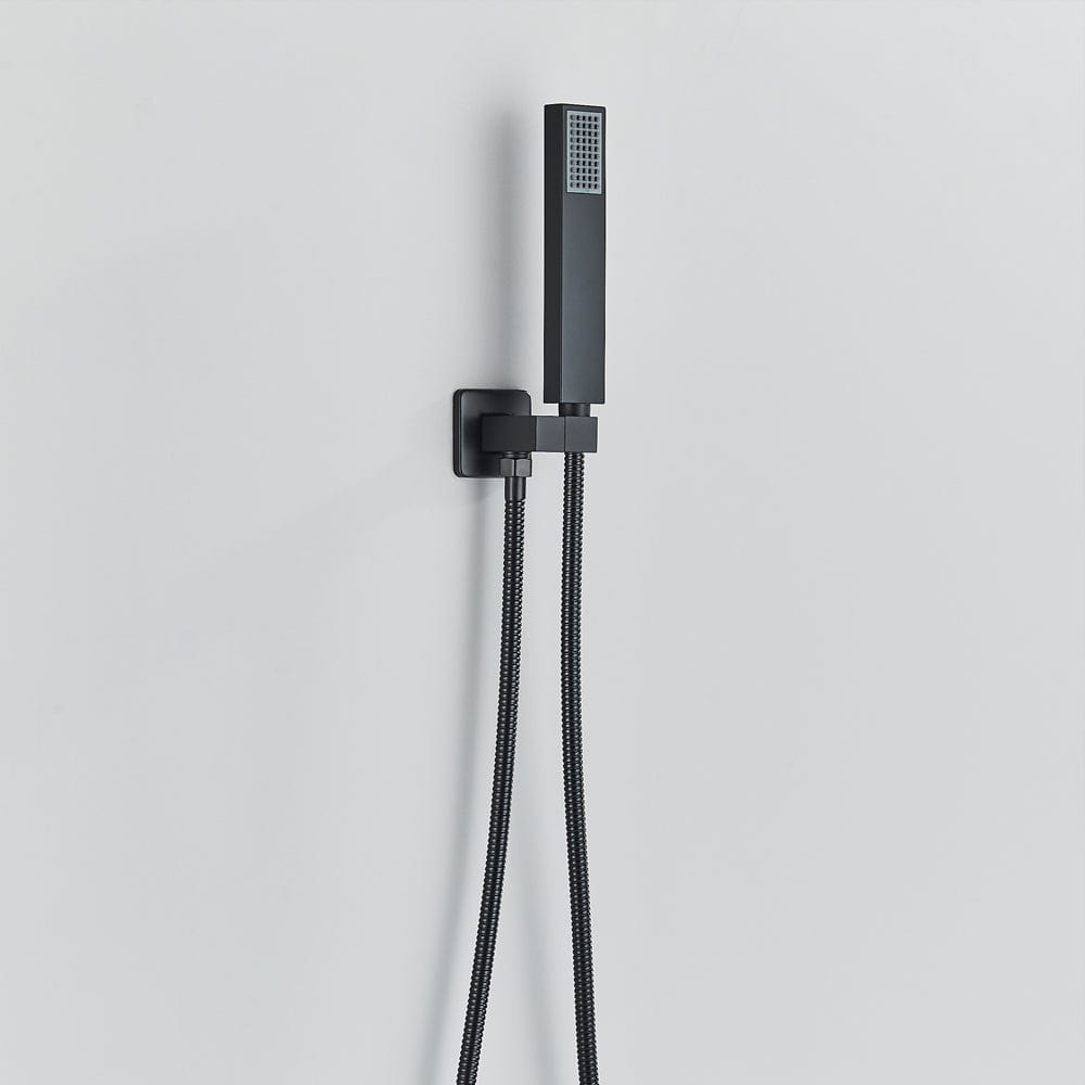 Set de dus cu para tip cascada cu termostat, negru mat, cu 3 functii de curgere a apei, + SIFON, cod 1545