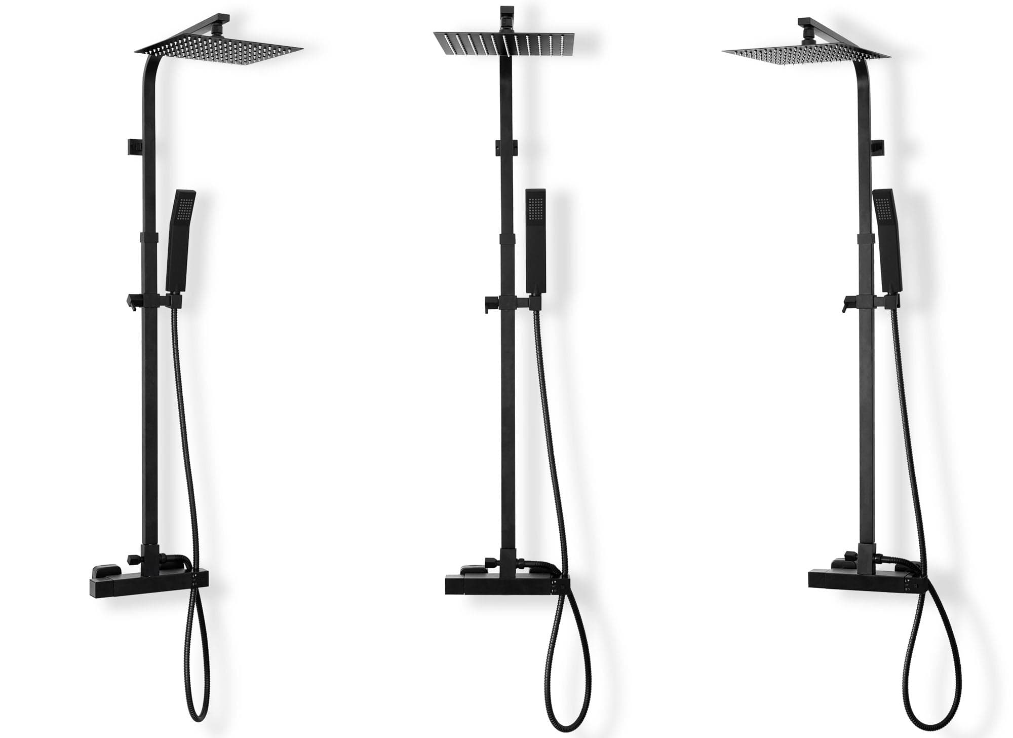 Set de dus cu termostat Rea Fenix Milan, negru mat