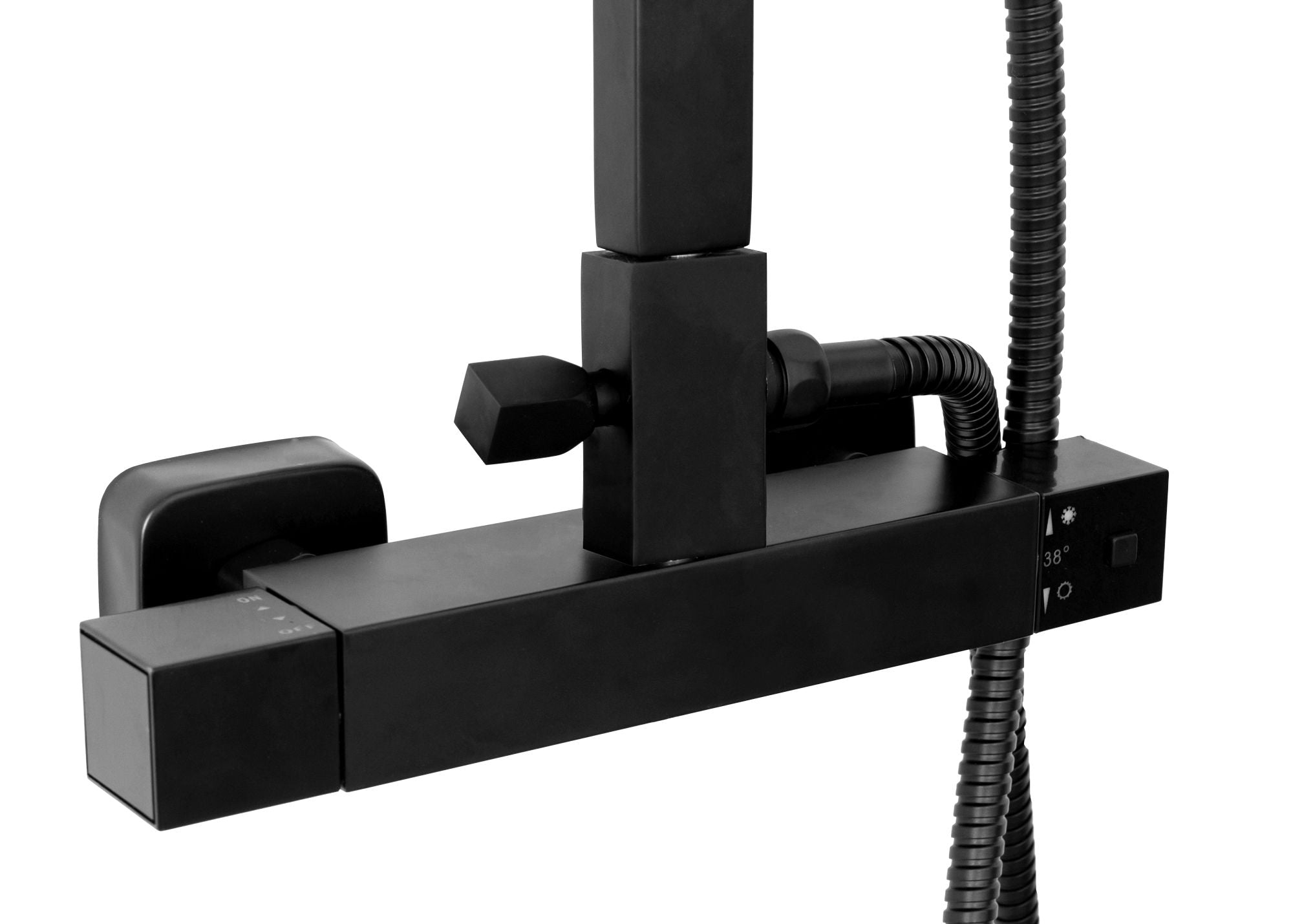 Set de dus cu termostat Rea Fenix Milan, negru mat
