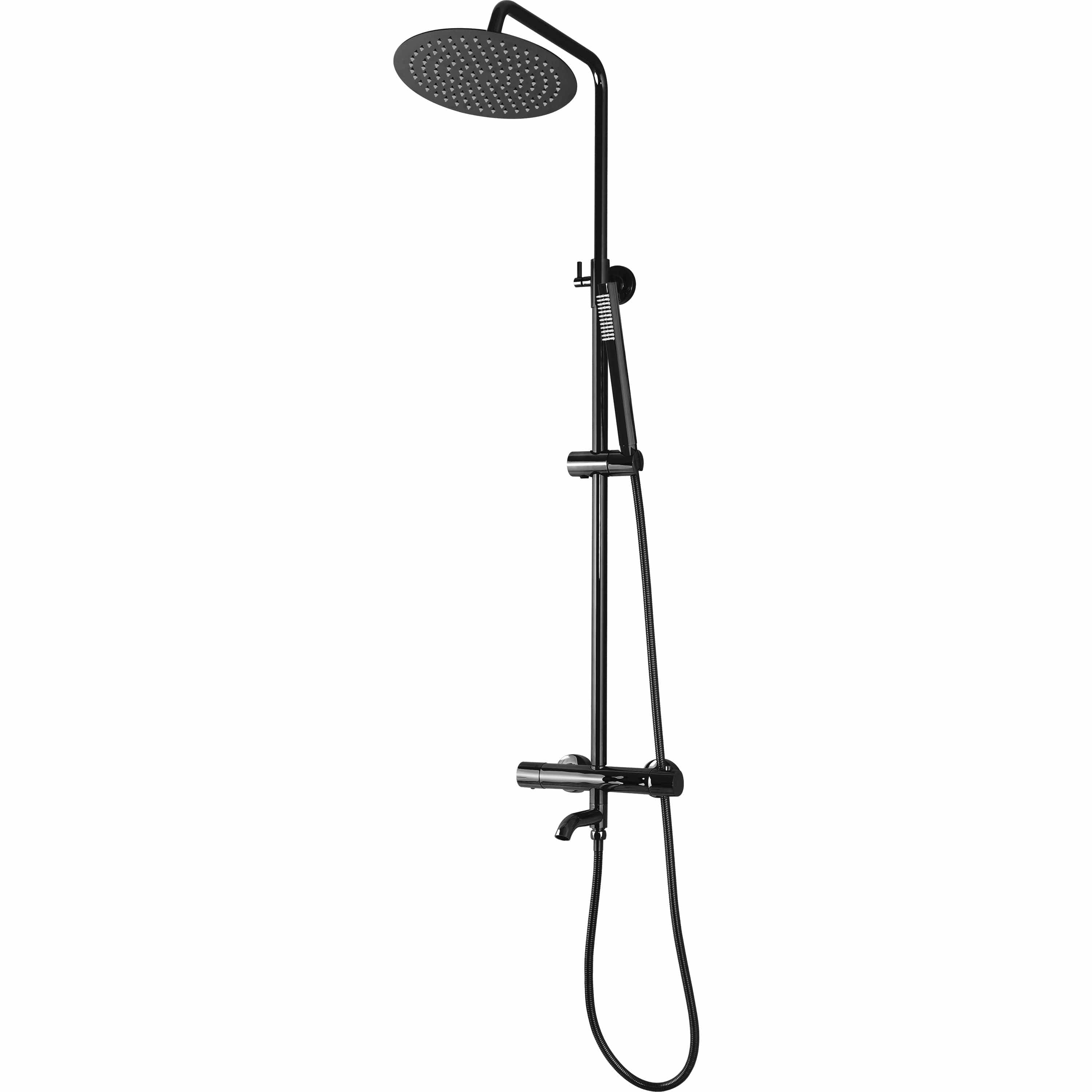 Set de dus cu termostat Rea Lungo, negru lucios