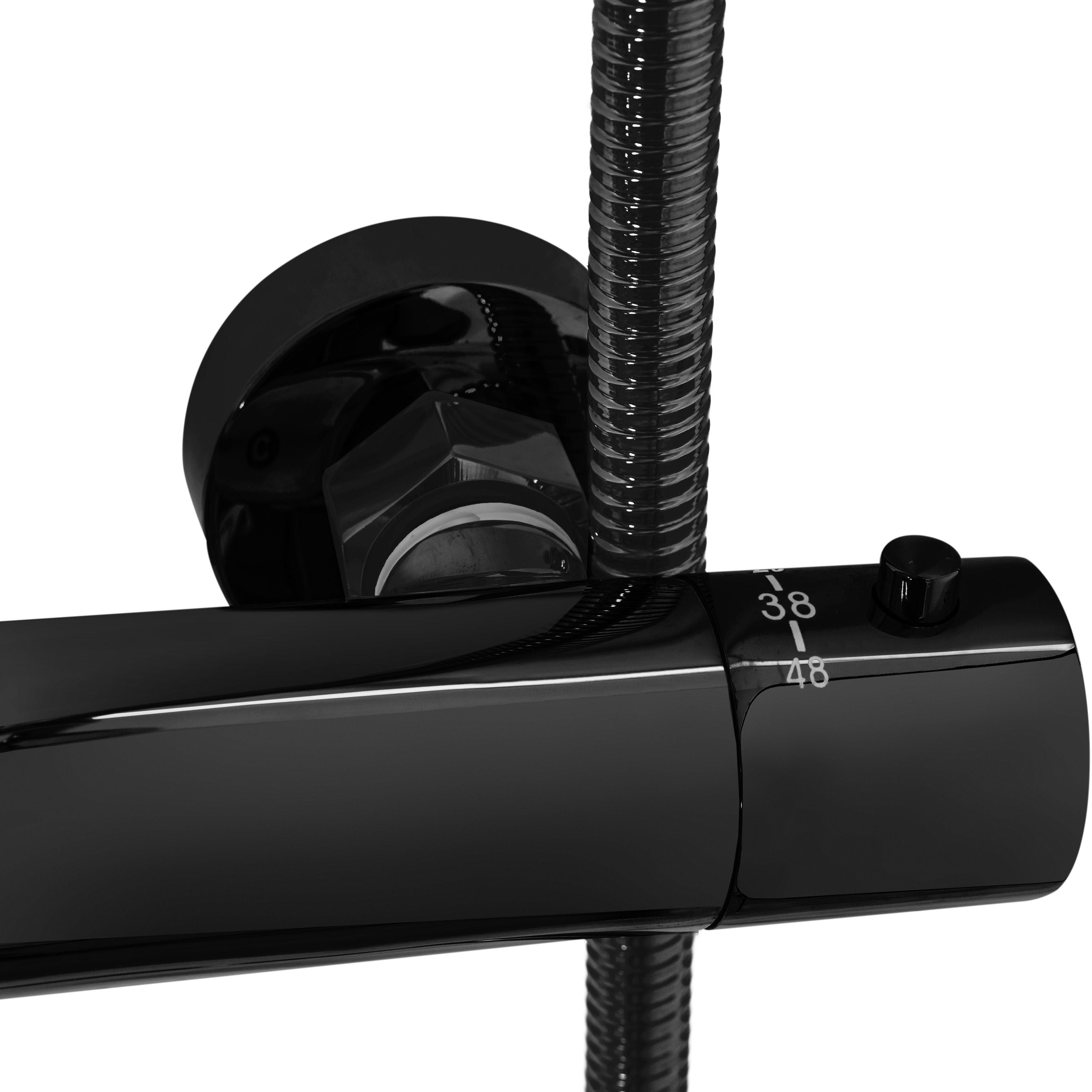 Set de dus cu termostat Rea Lungo, negru lucios