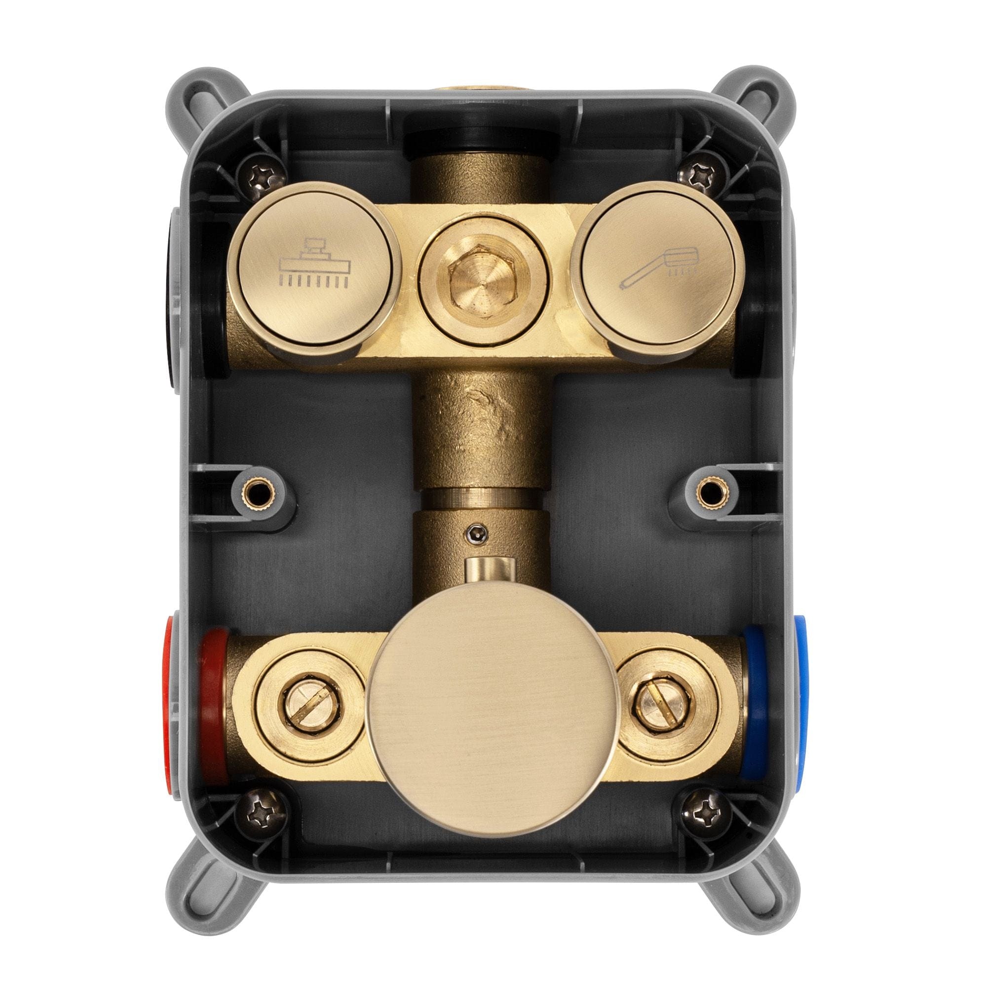 Set de dus incastrat cu termostat Rea Lungo + box, auriu mat