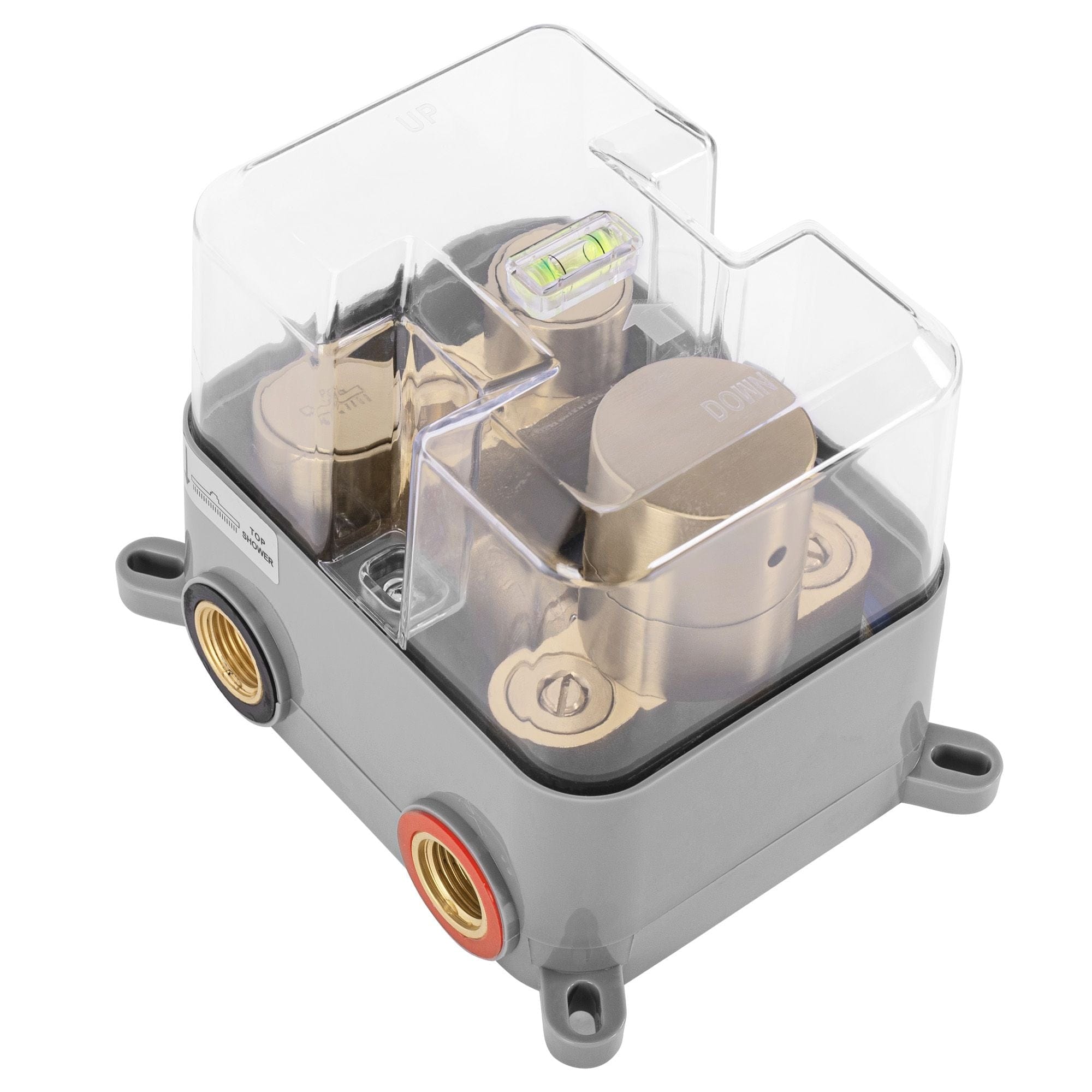 Set de dus incastrat cu termostat Rea Lungo + box, auriu mat