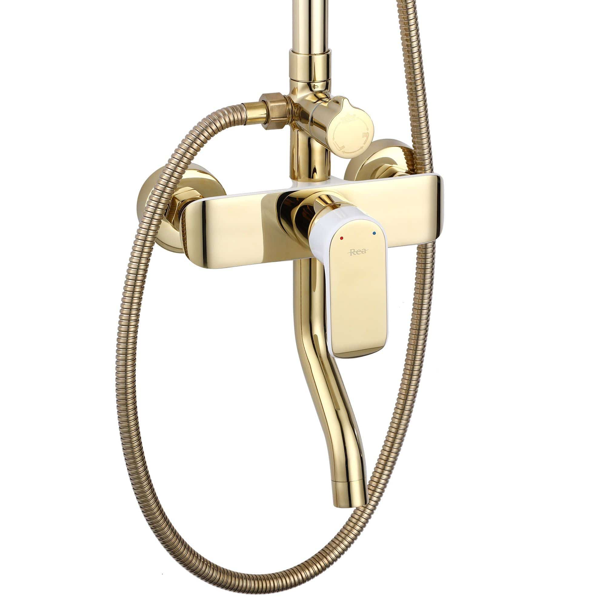Set de dus Rea Bloom, auriu lucios cu alb