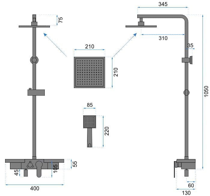 Set de dus Rea Bravo, auriu periat