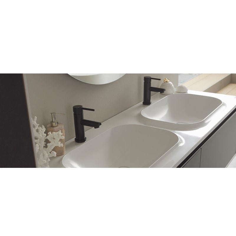 Set mobilier cu lavoar Pandora, Kolpasan, 150 cm, black stone