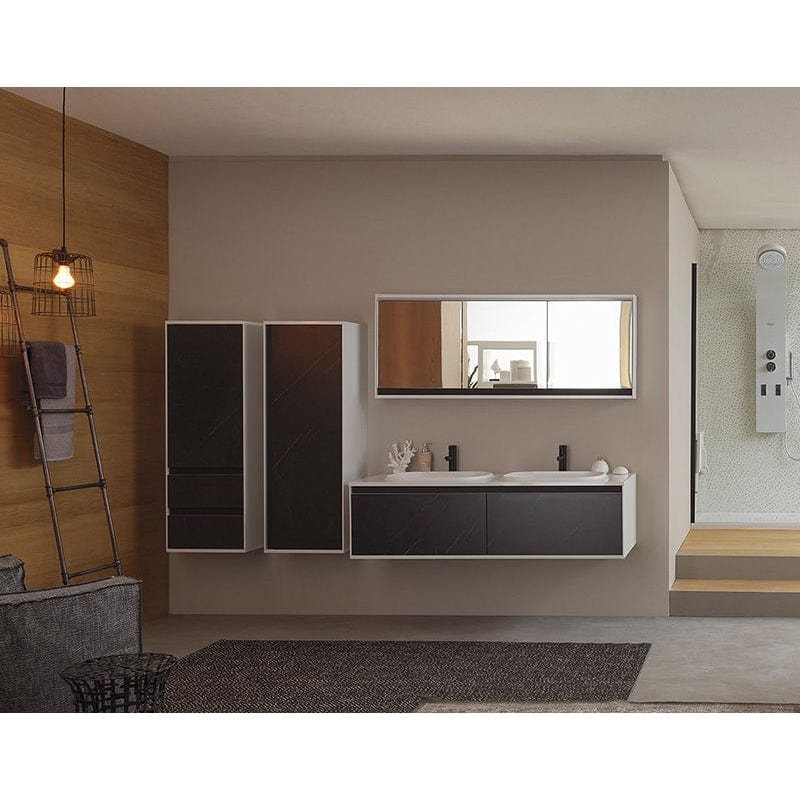 Set mobilier cu lavoar Pandora, Kolpasan, 150 cm, black stone