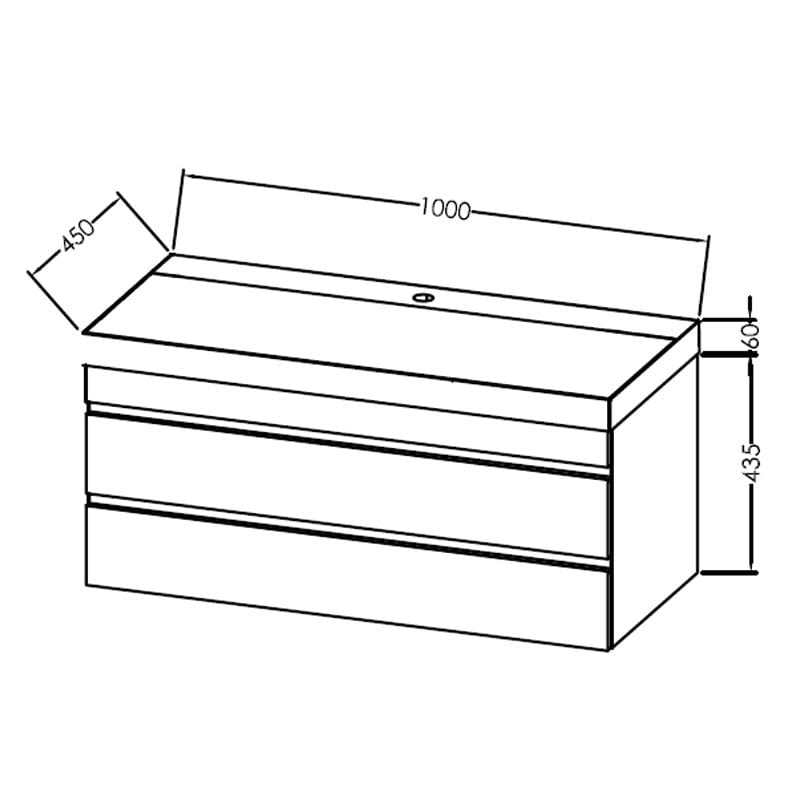 Set mobilier suspendat și lavoar, Kolpasan, Naomi, 100 cm, alb