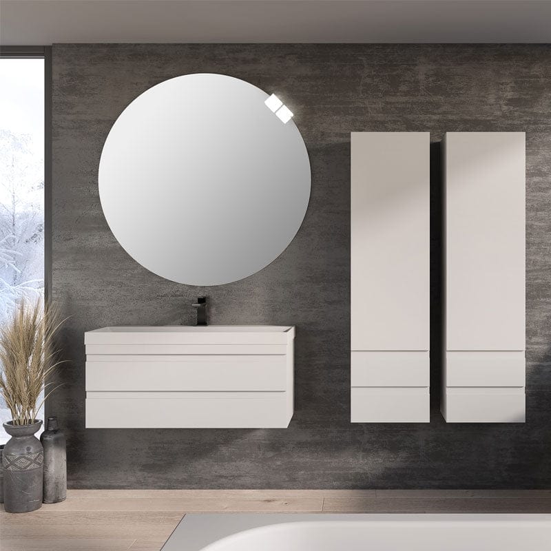 Set mobilier suspendat și lavoar, Kolpasan, Naomi, 100 cm, alb