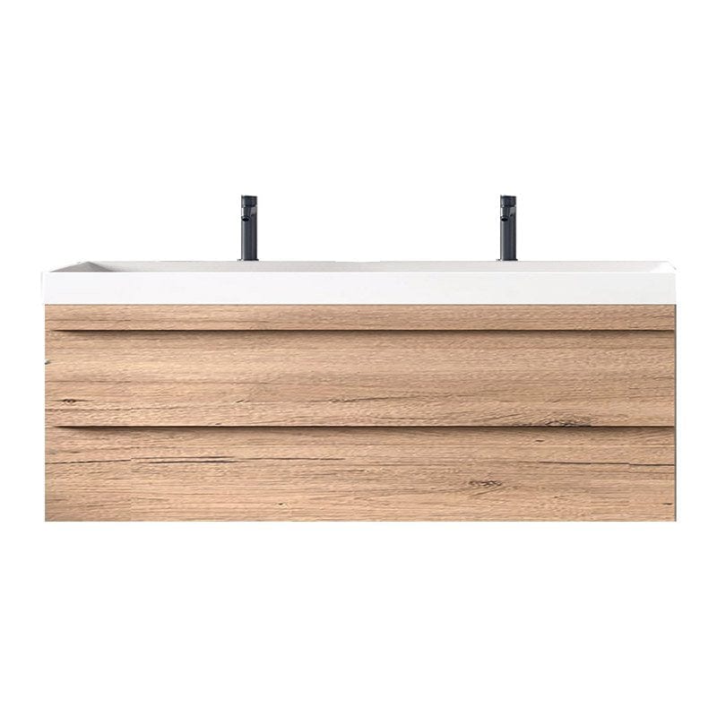 Set mobilier suspendat si lavoar, Kolpasan, Naomi, 120 cm, stejar