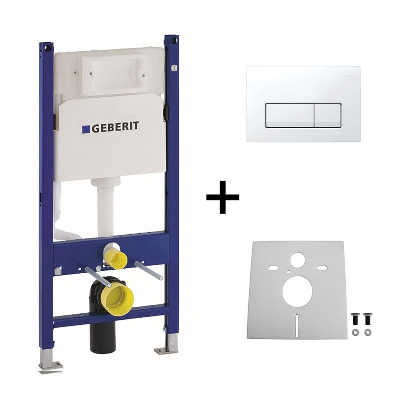 Set rezervor încastrat Geberit pentru vas WC suspendat, buton tip H, alb