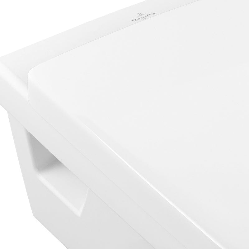 Set vas WC dreptunghiular, suspendat Villeroy & Boch, Arhitectura, direct flush, cu capac soft close, quick release, alb