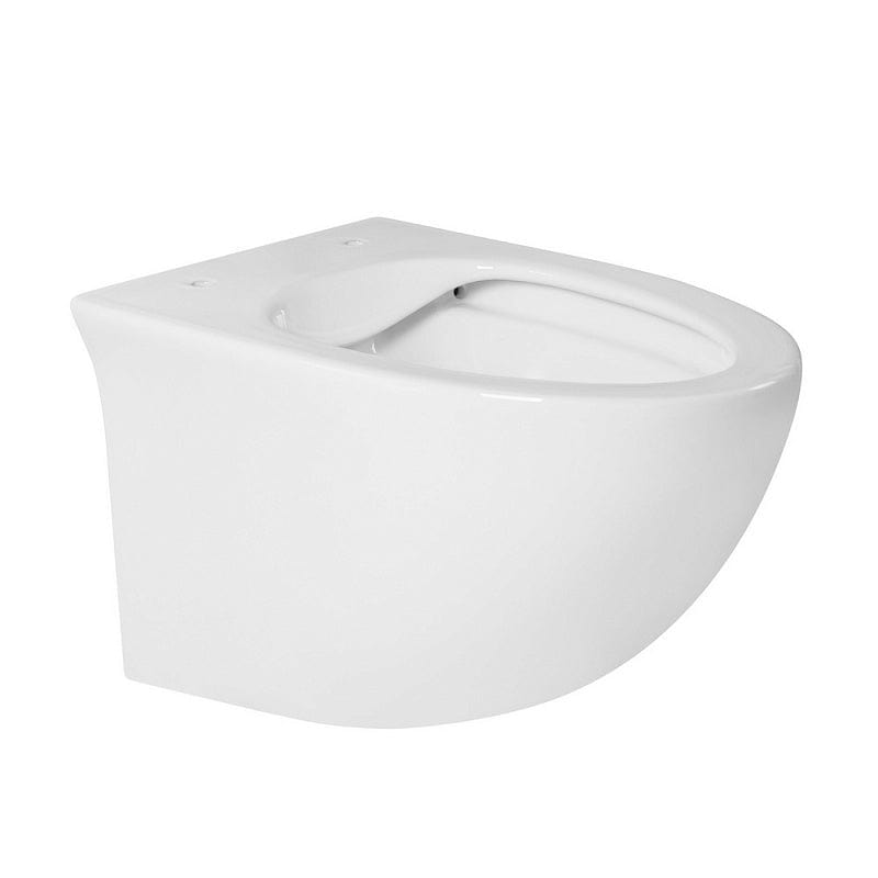 Set vas wc rimless suspendat, Foglia Alice,  asimetric, cu capac softclose, alb