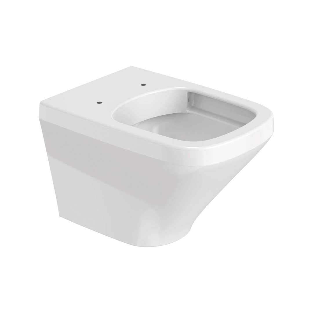 Set vas wc rimless suspendat, Foglia Bristol,  dreptunghiular, capac slim softclose, alb