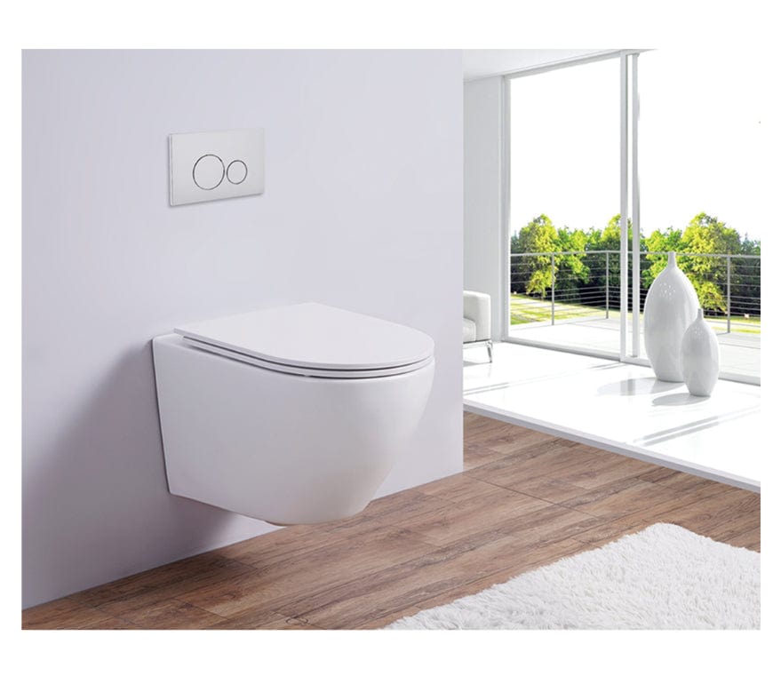 Set vas wc rimless suspendat semirotund si capac softclose alb