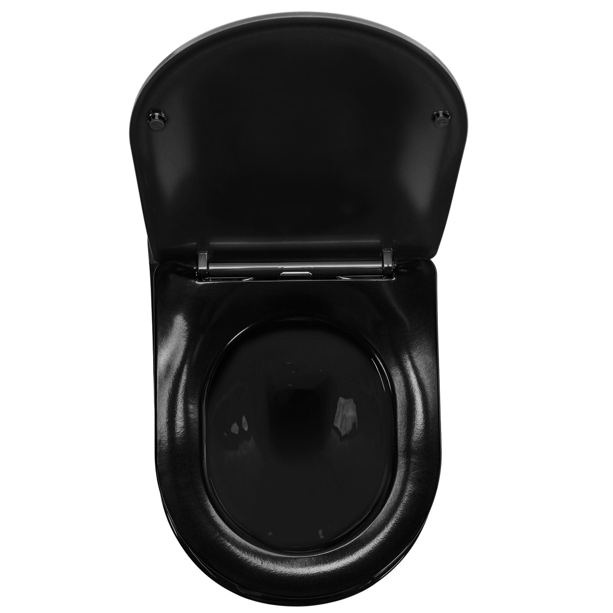 Set vas WC suspendabil rimless Rea Carlo auriu lucios şi capac soft close negru