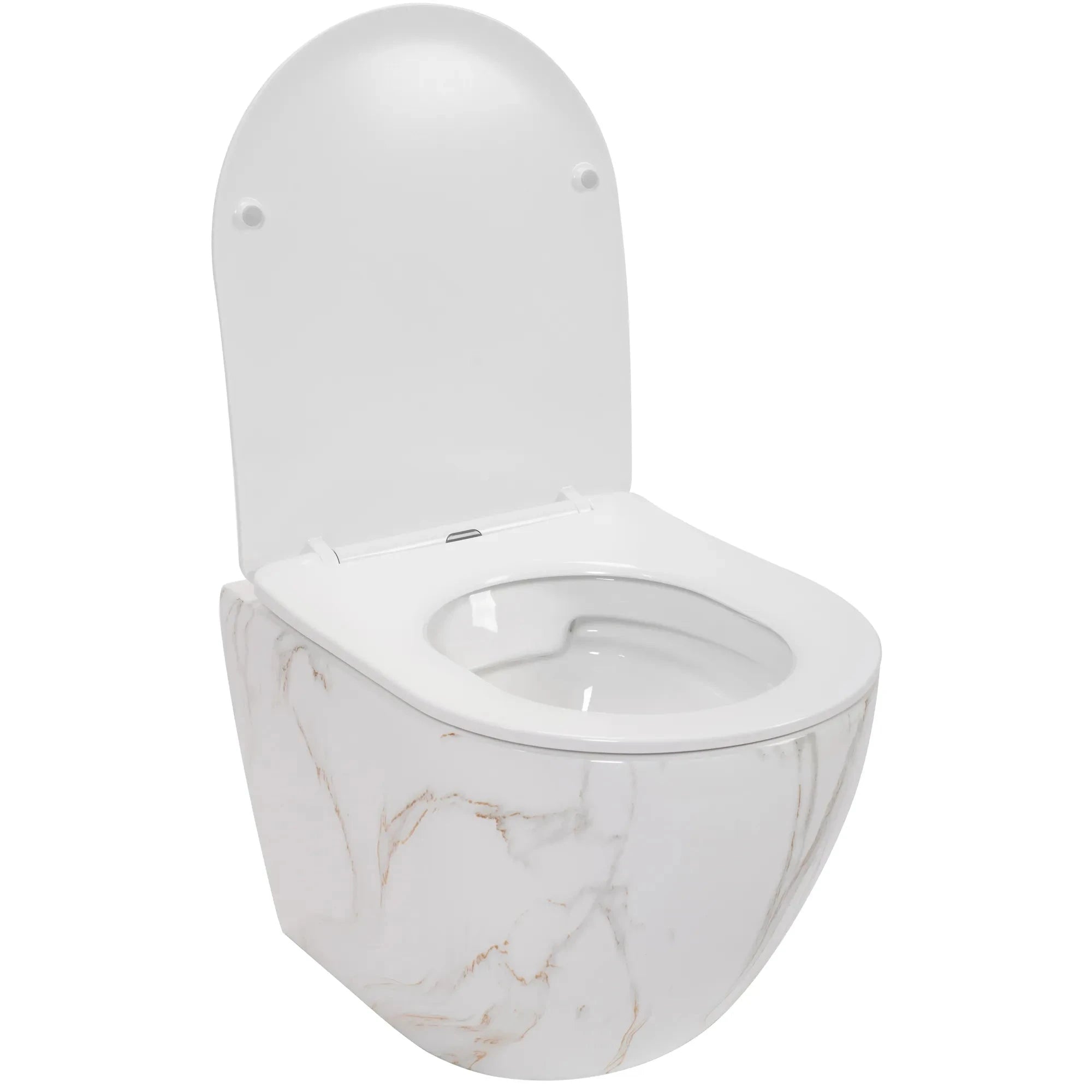 Set vas WC suspendabil rimless Rea Carlos Aiax Shiny şi capac soft close alb