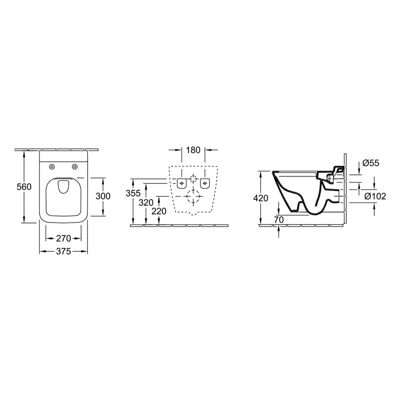 Set vas WC suspendat Fanion, cu capac soft close, quick release, alb