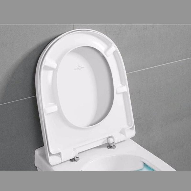 Set vas WC suspendat  O.Novo, Villeroy & Boch, direct flush, cu capac soft close si quick release, finisaj alb