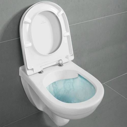 Set vas WC suspendat Villeroy & Boch, O.Novo, cu capac soft close, COMPACT, direct flush, finisaj alb