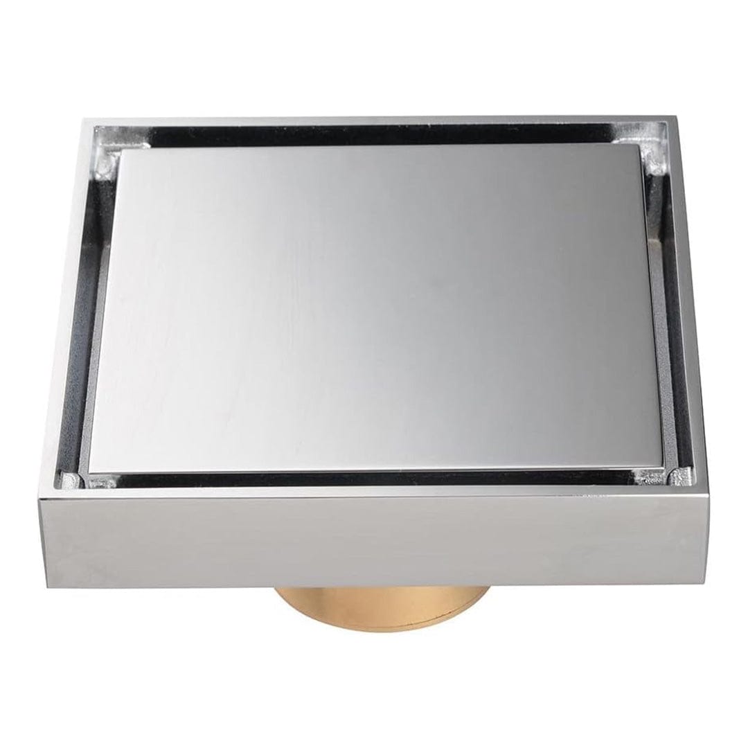 Sifon de pardoseala antimiros, cu iesire verticala, diametru ramă 100 mm, diametru scurgere 38 mm, doua fețe, argintiu nichelat sau suport fixare placa gresie, cod 1503