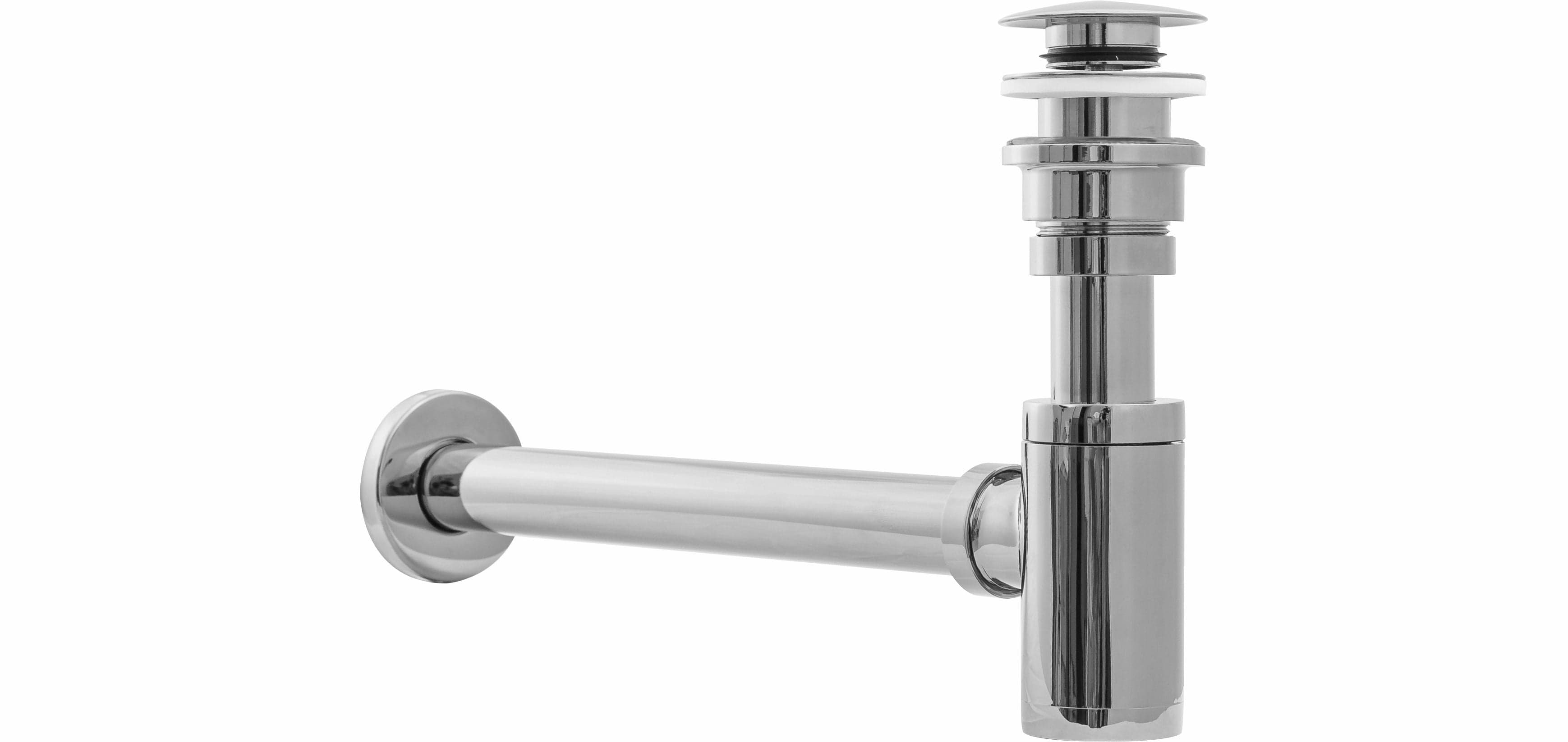 Sifon decorativ pentru lavoar Rea și ventil universal cu click-clack cromat