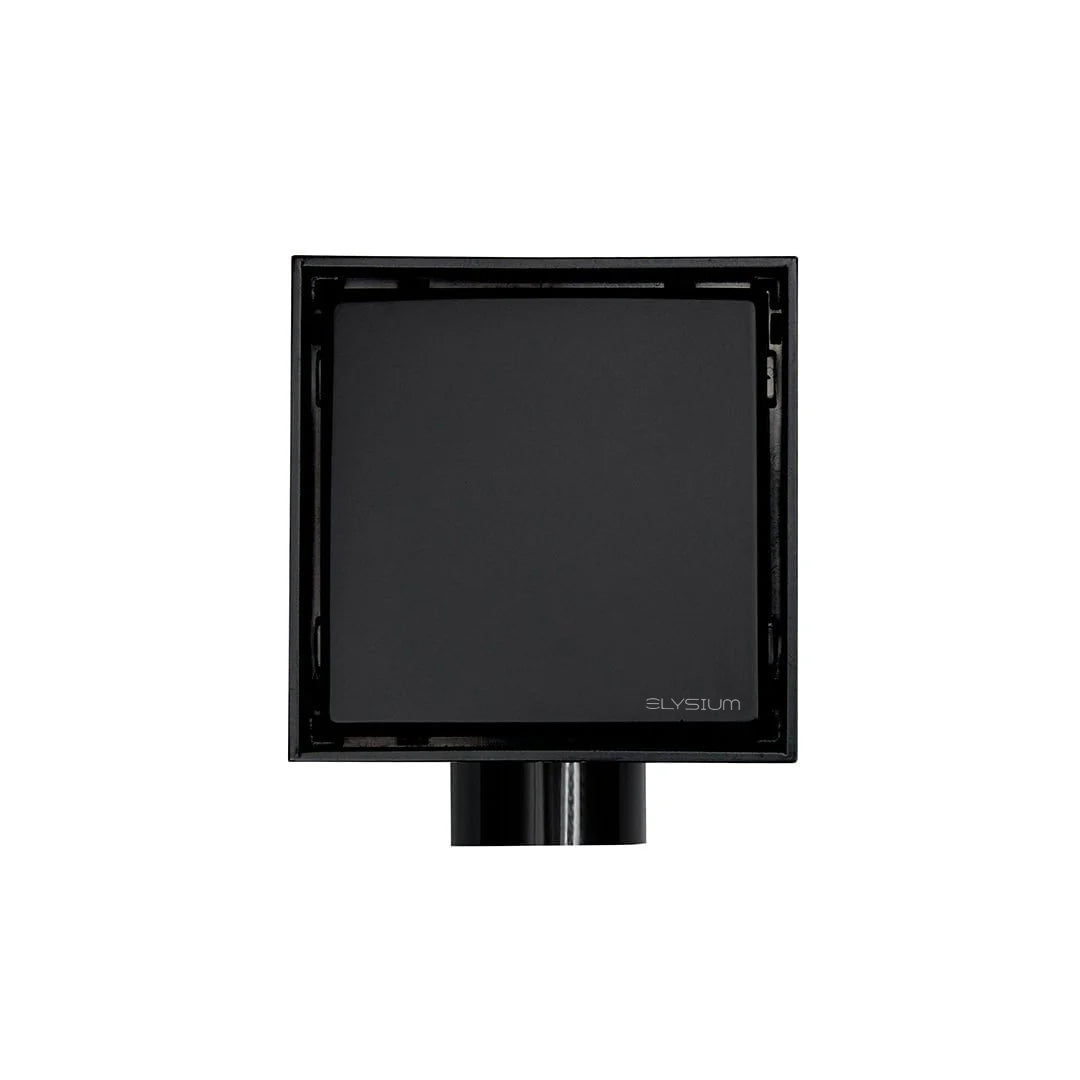 Sifon pardoseala Elysium Aquatrap, faiantabil, din otel inoxidabil, 10x10 cm, negru mat