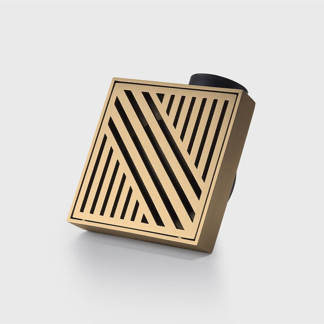 Sifon pardoseala Elysium Aquatrap Grill, din otel inoxidabil, 10x10 cm, auriu mat