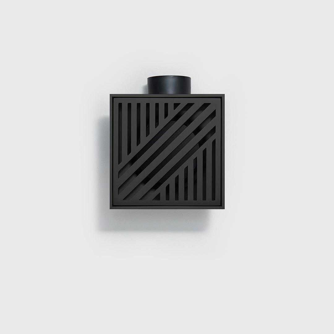 Sifon pardoseala Elysium Aquatrap Grill, din otel inoxidabil, 10x10 cm, negru mat