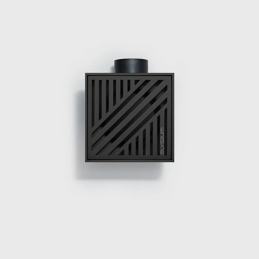 Sifon pardoseala Elysium Aquatrap Grill, din otel inoxidabil, 10x10 cm, negru mat