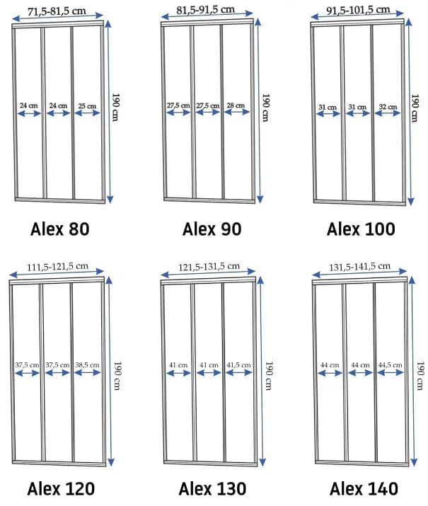 Ușă pentru duș Rea Alex, crom, 90 cm