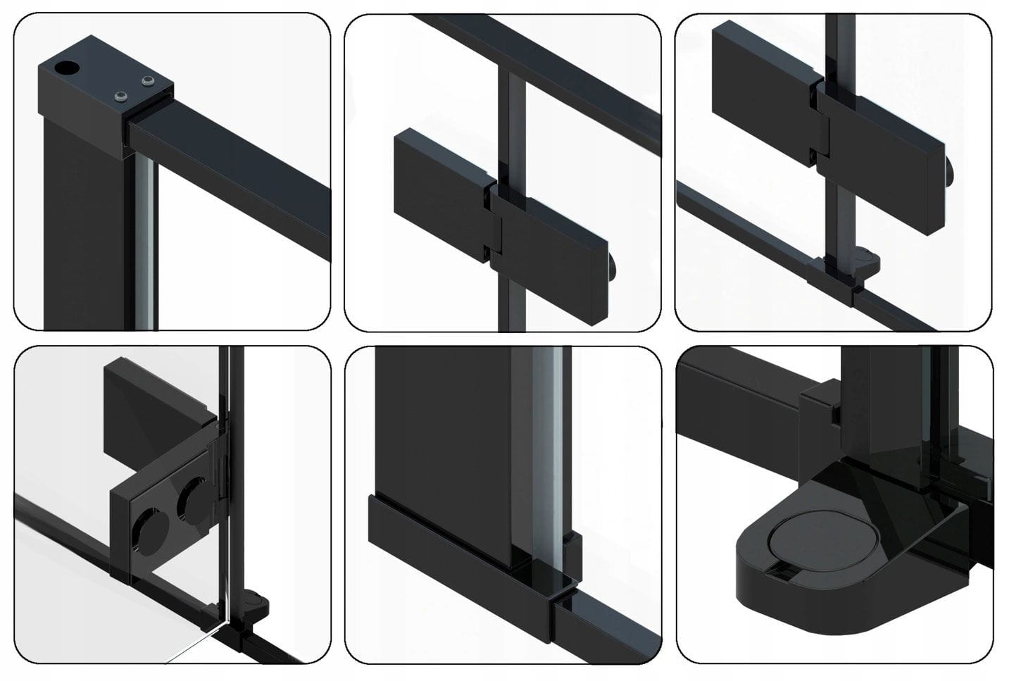 Ușă pentru duș Rea Fargo, negru, 120 cm
