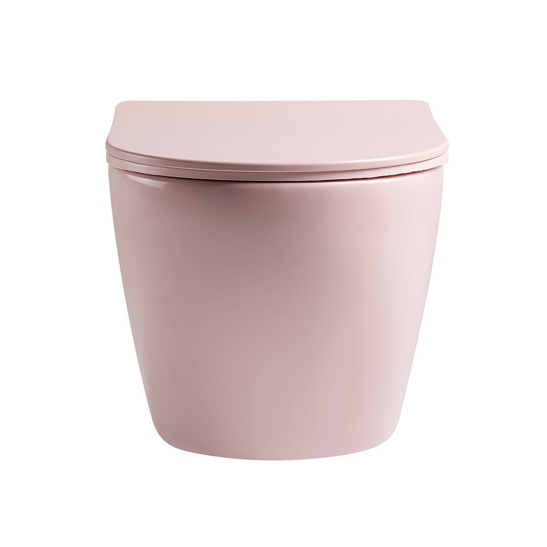 Vas WC Caliri, montaj suspendat, din ceramica sanitara, roz mat, Elysium