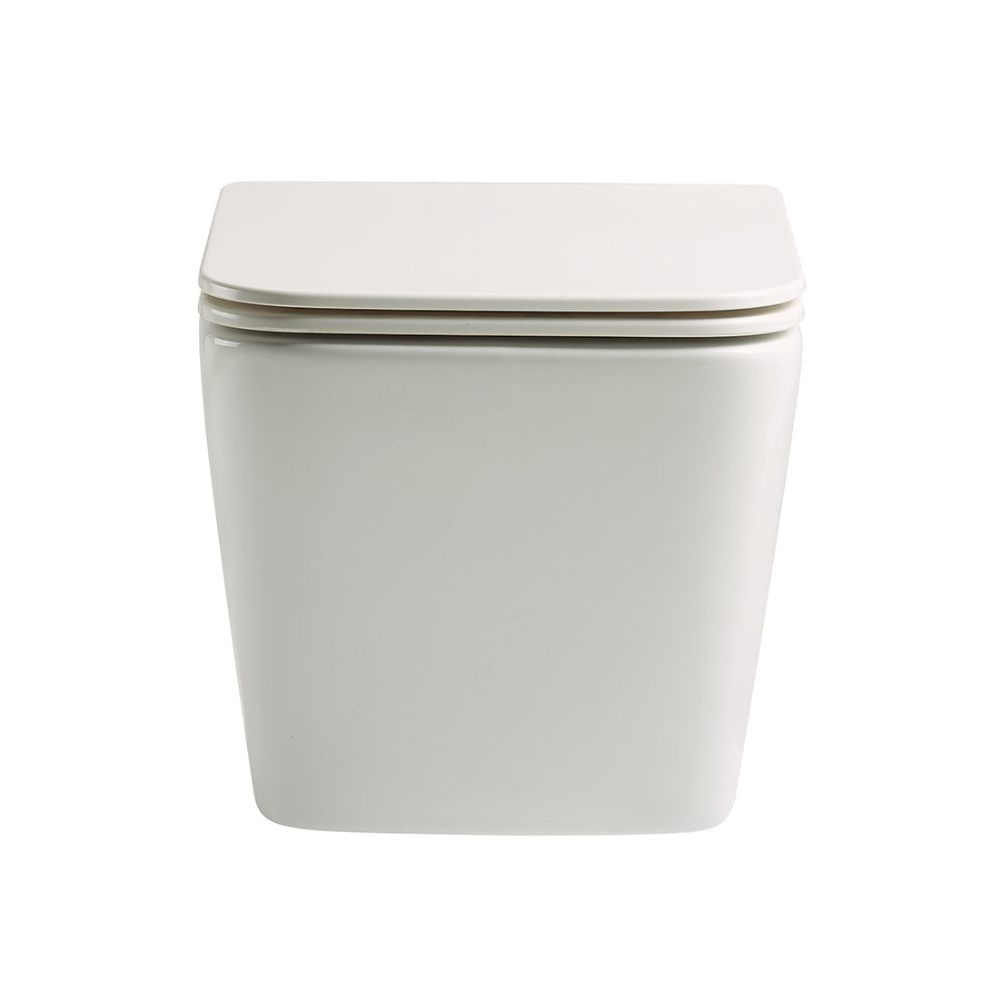 Vas WC Setubal, montaj suspendat, din ceramica sanitara, rimless, quick release si soft close, alb lucios, Elysium