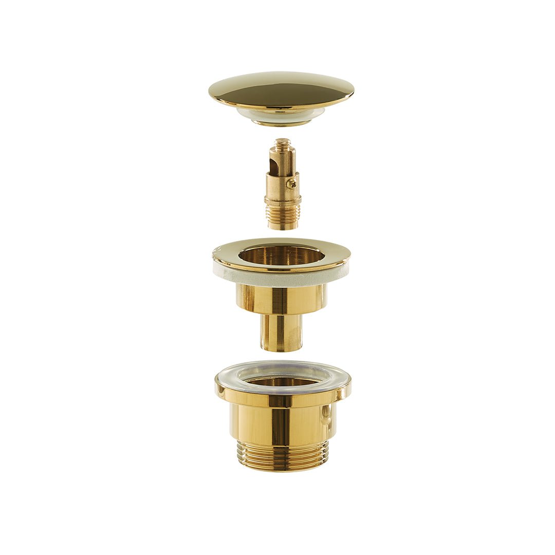 Ventil lavoar Bell, click-clack, auriu lucios, din alama sanitara, Elysium