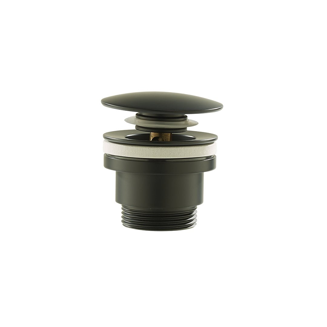 Ventil lavoar Bell, click-clack, negru mat, din alama sanitara, Elysium