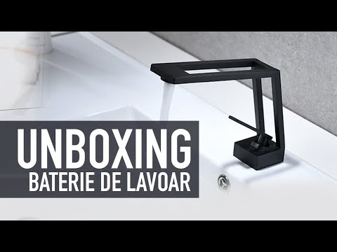 Baterie lavoar cu un singur orificiu, din alama solida, negru mat, cod 1319
